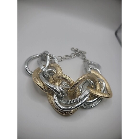 Vincere Silver Tone Gold Tone Chain Link Bracelet Jewelry Costume - Picture 6 of 14